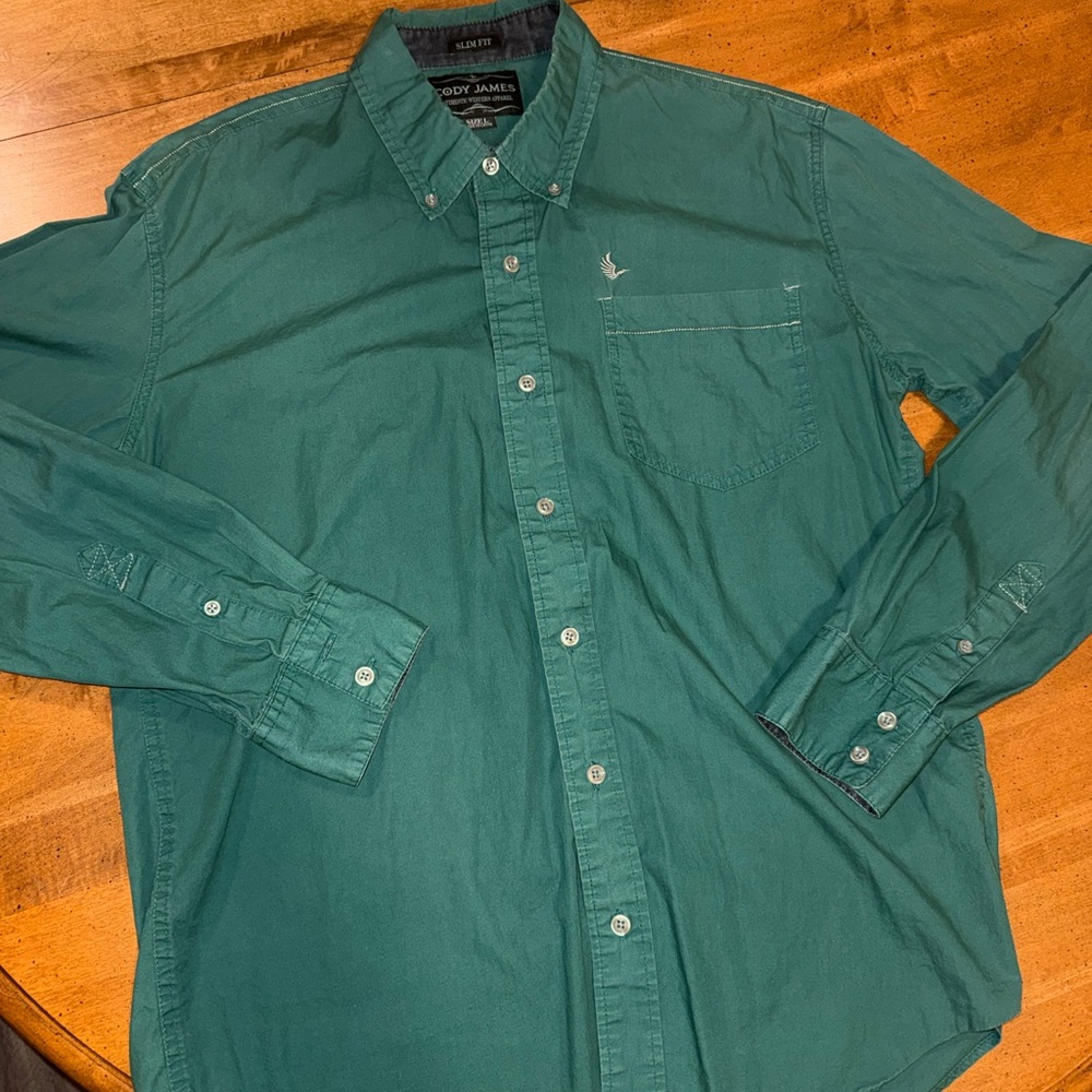 Men's Green Button-Down Shirt